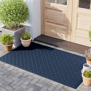 Waterhog Cordova 34 in. x 52 in. PET Polyester Indoor Outdoor Mat Navy