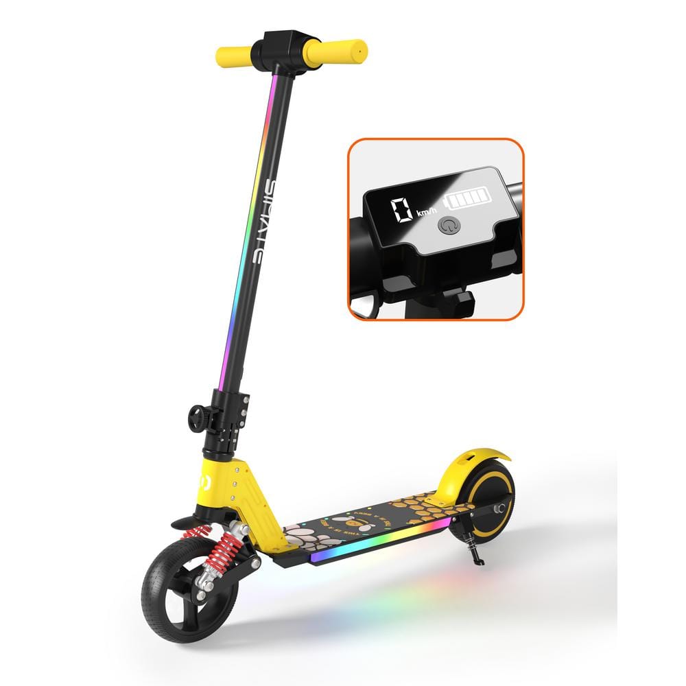 6.5 in. 130-Watt Foldable Electric Scooter for Kids Pro E-Scooters with Lig