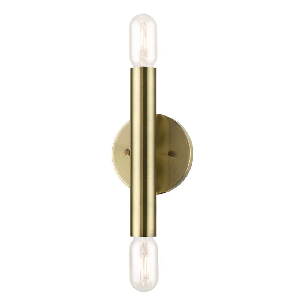 Copenhagen Antique Brass and Bronze 9.88" Dimmable Wall Sconce