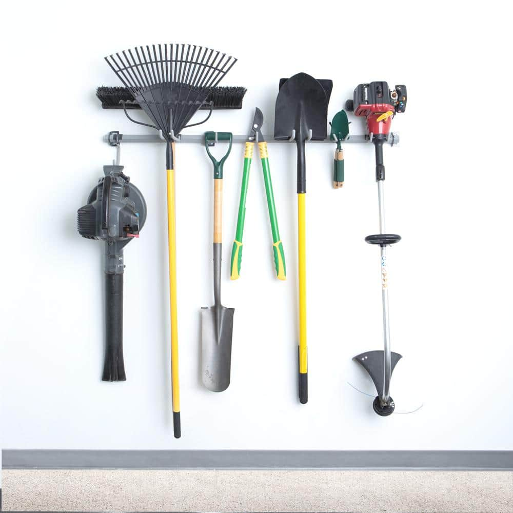 Stalwart Shovel, Rake And Tool Holder With Hooks- Wall Mounted Organizer :  : Home & Kitchen