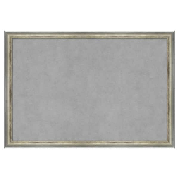 Amanti Art Salon Scoop Silver 26 in. x 18 in. Framed Magnetic Board