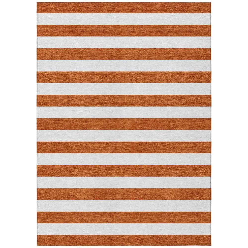 Orange 9 ft. x 12 ft. Woven Striped Polyester Rectangle Indoor/Outdoor Area Rug price history on PriceWatchPro