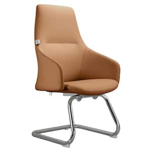 Celeste Modern Leather Conference Office Chair with Upholstered Seat and Armrest (Acorn Brown)