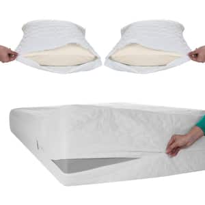 Cotton Padded And Quilted Queen Mattress And Pillow Protector