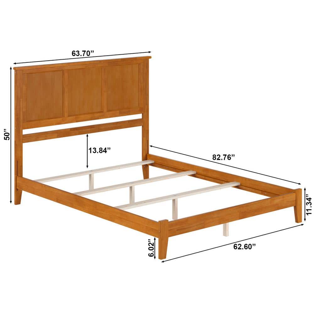 Madison Light Toffee Queen Solid Wood Bed Frame