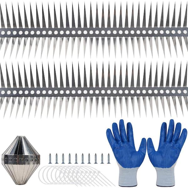 51 in. x 4.1 in. Stainless Steel Bird Spikes Anti Climb for Outdoor Birds Pigeons Crows Woodpeckers Deterrent Devices