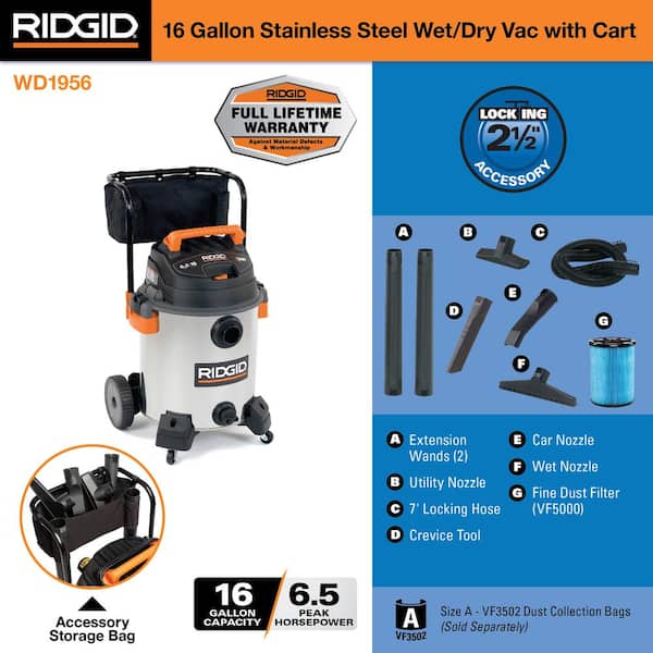 Ridgid 16 Gallon 2-Stage Wet/Dry Vac 50363 from Ridgid - Acme Tools