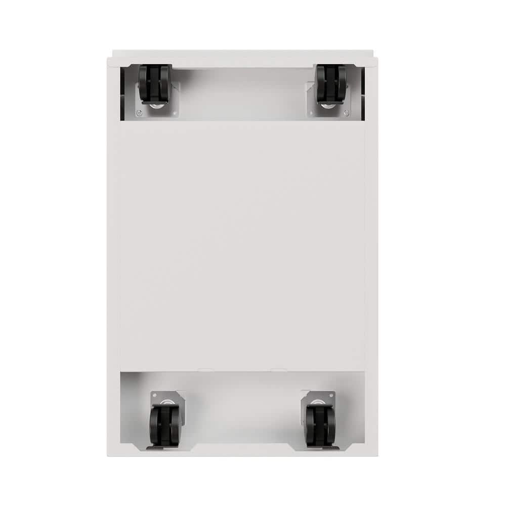 White Steel Mobile Pedestal File Cabinet with Lockable Drawers