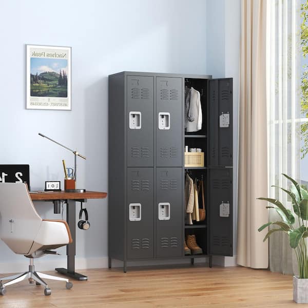Tidoin 4-Tier 72 in. H Metal Heavy-Duty Storage Cabinet Locker in