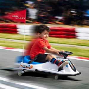 24-Volt Kids Ride On Drift Car Electric Go Kart with Music, Bluetooth, USB, LED Lights, Flag for Kids Aged 6-12