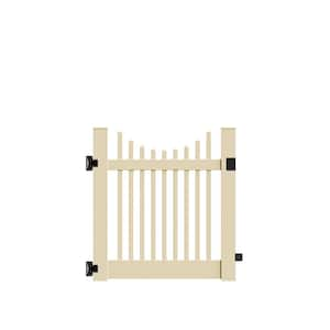 Yukon Scallop 4 ft. W x 4 ft. H Sand Vinyl Un-Assembled Fence Gate