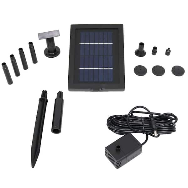Sunnydaze 24 in. Lift 40 GPH Solar Pump and Solar Panel Kit with 5 Spray Heads