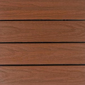 UltraShield Naturale 1 ft. x 1 ft. Quick Deck Outdoor Composite Deck Tile in Honduran Mahogany (10 sq. ft. Per Box)