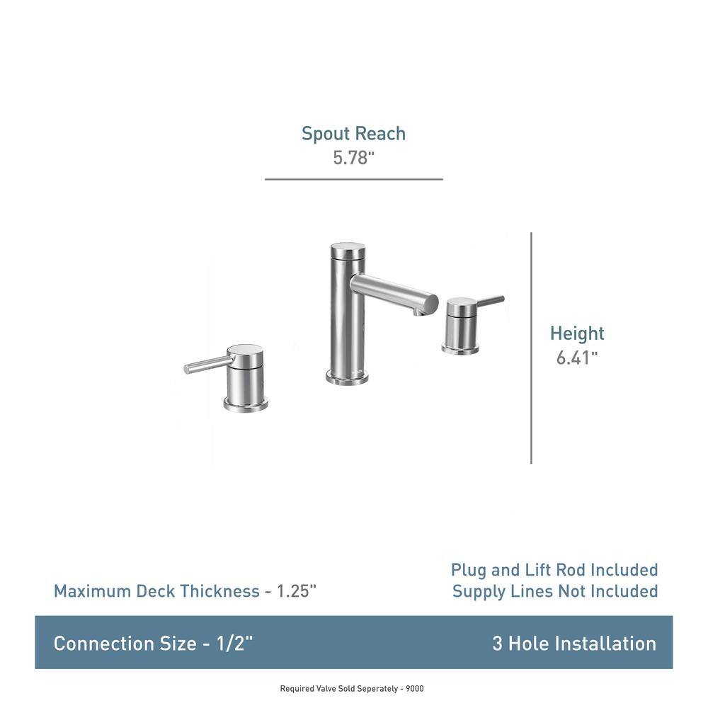 Matte Black 6 3/8" Metal Widespread Bathroom Faucet