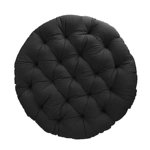 44 in. x 4 in. Indoor Round Papasan Cushion in Sunbrella Canvas Black