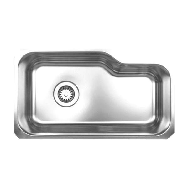 Whitehaus Collection Noah's Collection Brushed Undermount Stainless Steel 32.13 in. 0-Hole Single Bowl Kitchen Sink