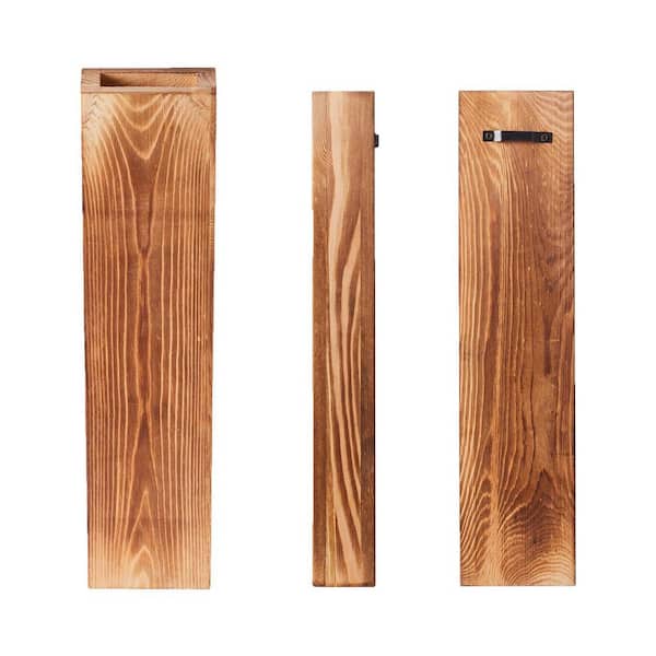 12in. Slim Wood Wall Planters for Fake Plants, 4-Pack, Modern Wooden Vases Wall Decor for Living Room, Bedroom, Bathroom