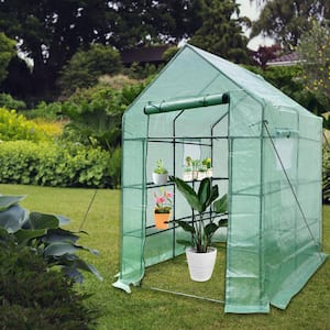 Portable Outdoor 56 in. x 56 in. x 76 in. Metal Transparent Cover Greenhouse