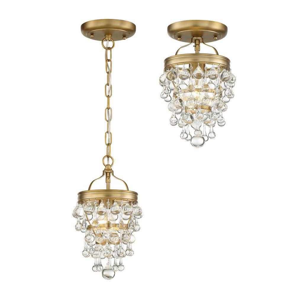Calypso Vibrant Gold Globe Chandelier with Clear Glass Drops