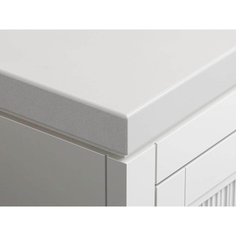 Hearthaven 48-Inch White MDF Bathroom Vanity with Quartz Top