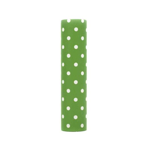 kaarskoker Polka Dot 4 in. x 7/8 in. Apple Green Paper Candle Covers, Set of 2 - DISCONTINUED