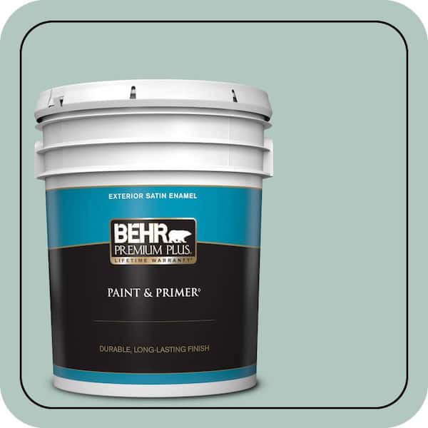 BEHR PREMIUM PLUS 5 gal. #S430-2 Fresh Tone Satin Enamel Exterior Paint & Primer
