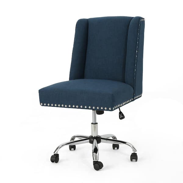 navy blue desk chair with wheels