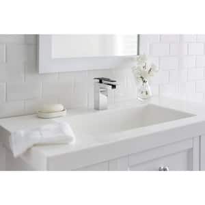 Femke Single-Handle Single-Hole Low-Arc Bathroom Faucet in Chrome and Matte Black