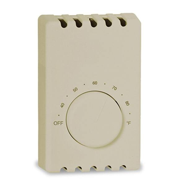 Cadet Double-Pole 22 Amp 120/240-Volt Wall-Mount Mechanical Non-Programmable Thermostat in Taupe