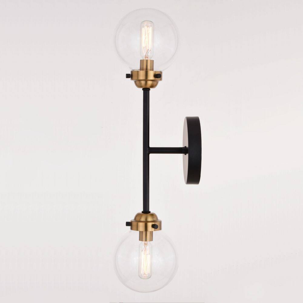 Orbit 20'' Muted Brass and Bronze Mid-Century Modern Wall Sconce