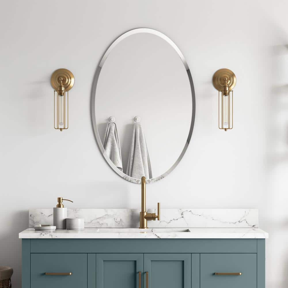 24x36 Clear Frameless Rectangular Vanity Mirror