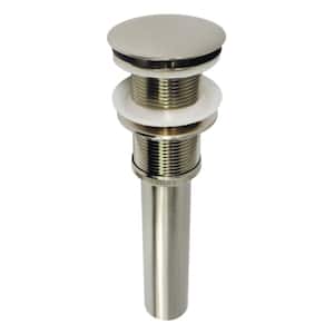 Coronet Push Pop-Up Bathroom Sink Drain in Brushed Nickel without Overflow