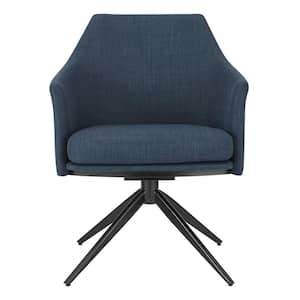 Amelia Blue Fabric Swivel & Cushioned Arm Chair
