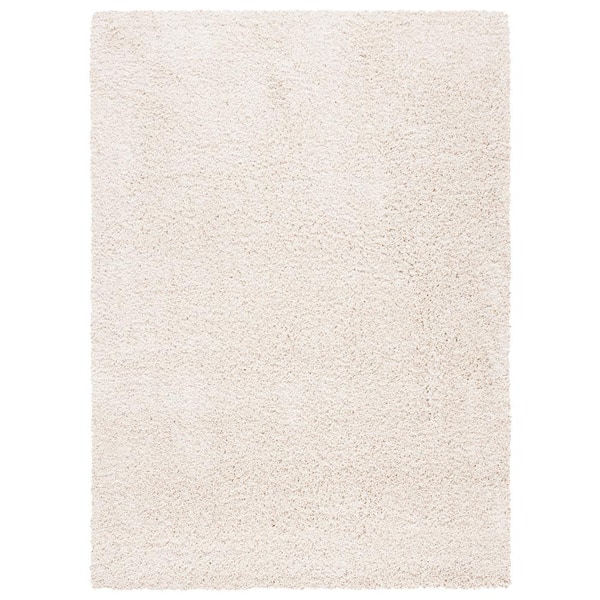 SAFAVIEH Evolution Shag Ivory Doormat 3 ft. x 5 ft. Solid Area Rug