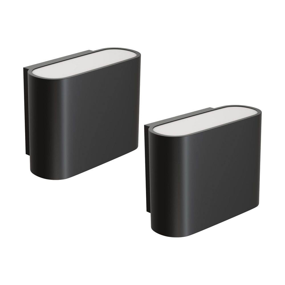6 in. 1-Light Black LED Wall Sconces 2 Pack Modern Up Down Hardwired Wall Lights for Living Room Bedroom Hallway price history on PriceWatchPro
