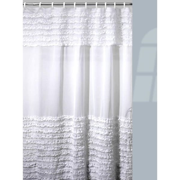Creative Bath Ruffles Shower Curtain, Creative Bath Shower Curtain Hooks