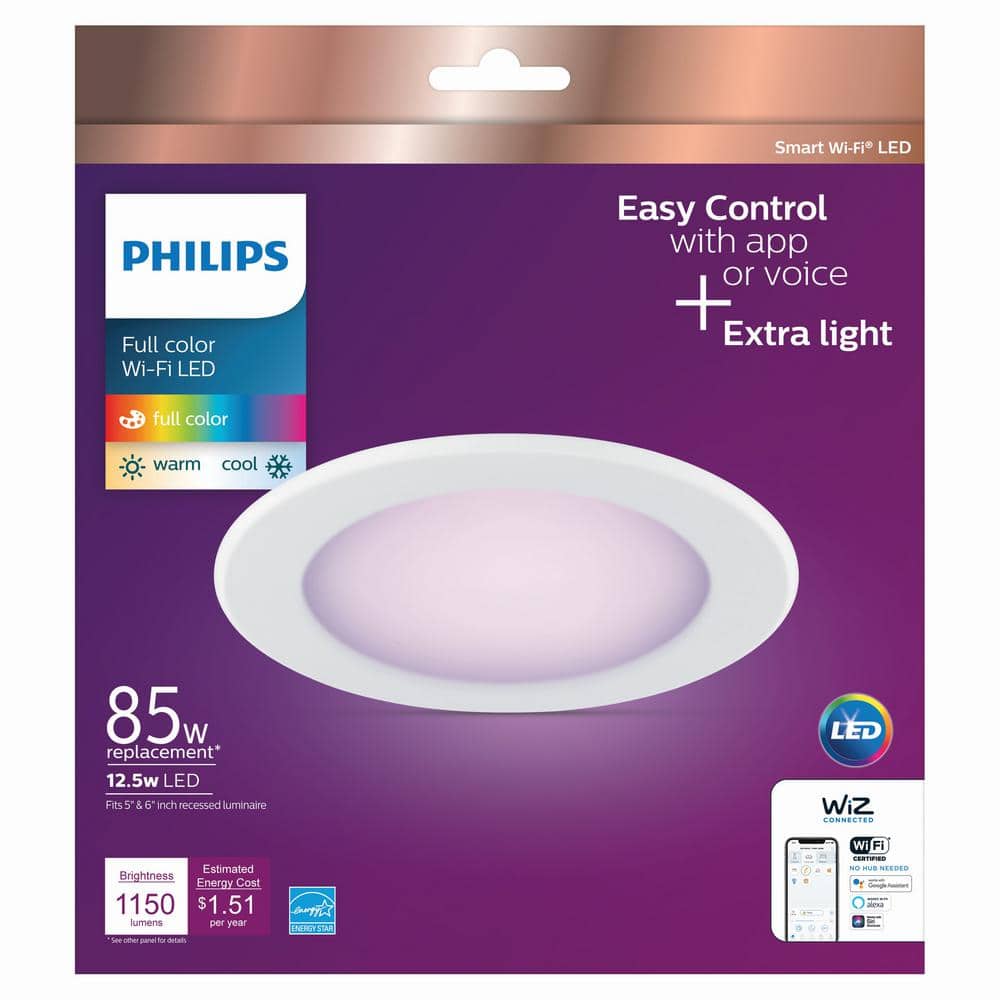 Philips 6-Inch White Aluminum Smart Wi-Fi LED Recessed Light