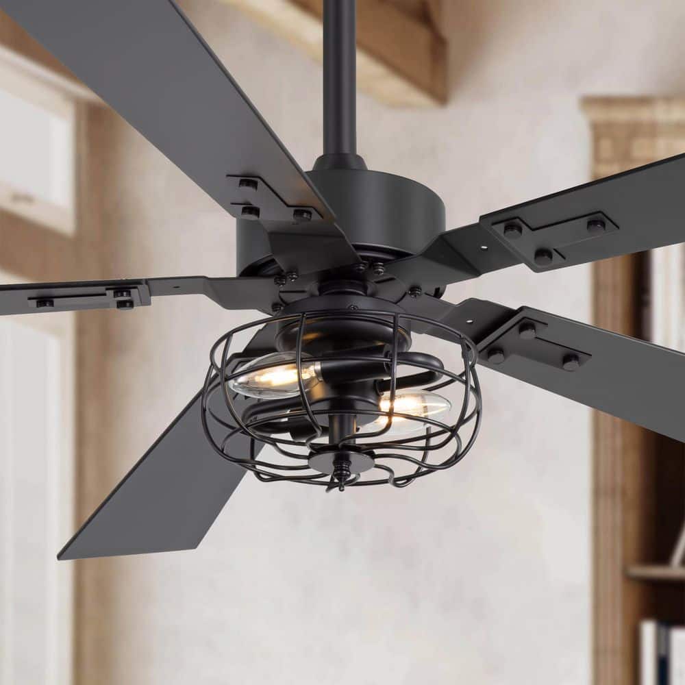 Breezary Fady 48 in. Indoor 2-Light Black Farmhouse Standard