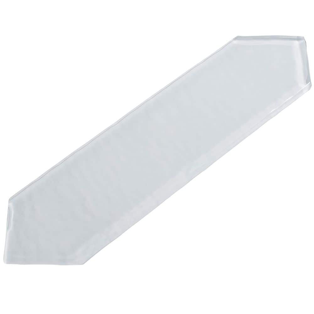 Ergo Blizzard Off-White 3 in. x 10-1/2 in. Glossy Glass Wall/Kitchen Backsp