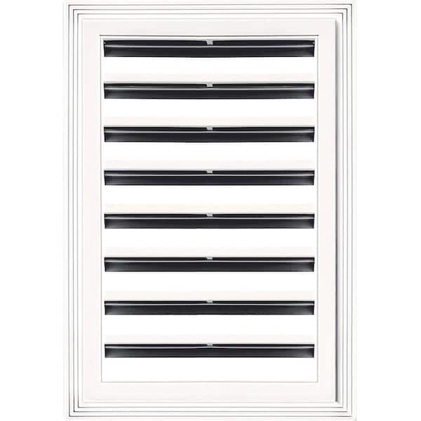 Builders Edge 12 in. x 18 in. Rectangle Gable Vent #117 Bright White