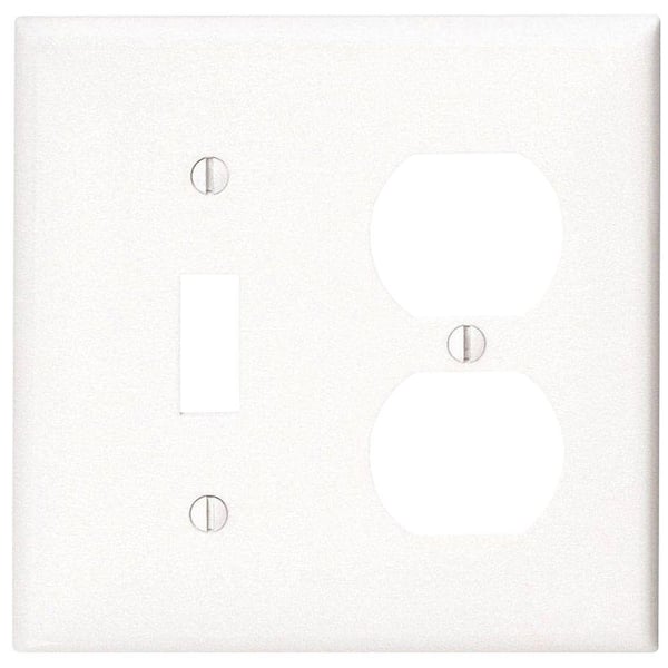 Leviton White 2-Gang 1-Toggle/1-Decorator/Rocker Wall Plate (1-Pack)