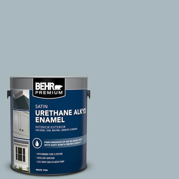1 gal. #N470-3 Half Sea Fog Urethane Alkyd Satin Enamel Interior/Exterior Paint
