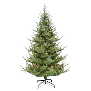 Pre-Lit 7.5 ft. Hillside Spruce Artificial Christmas Tree with 450 Lights, Green