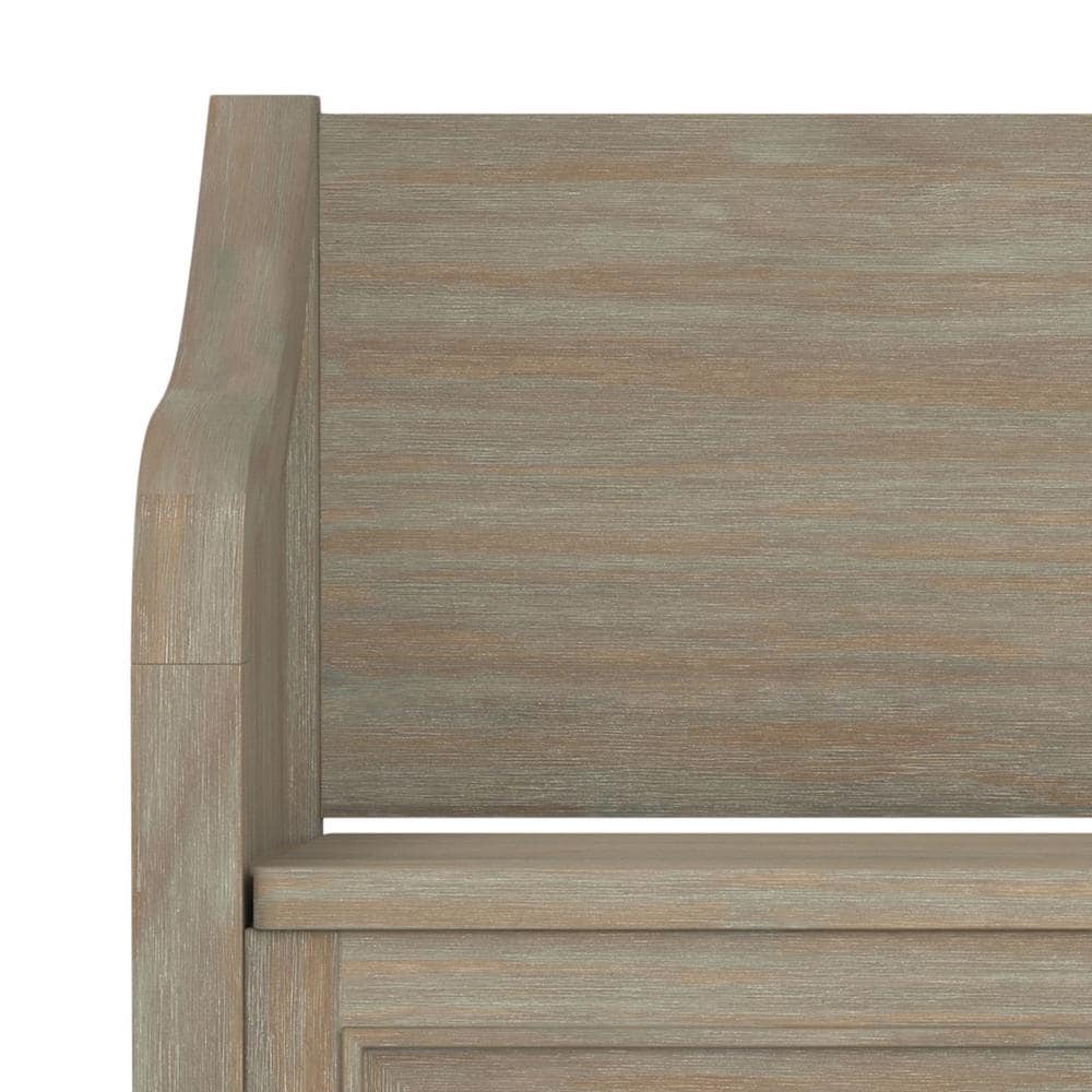 Connaught Distressed Grey Solid Wood Entryway Storage Bench