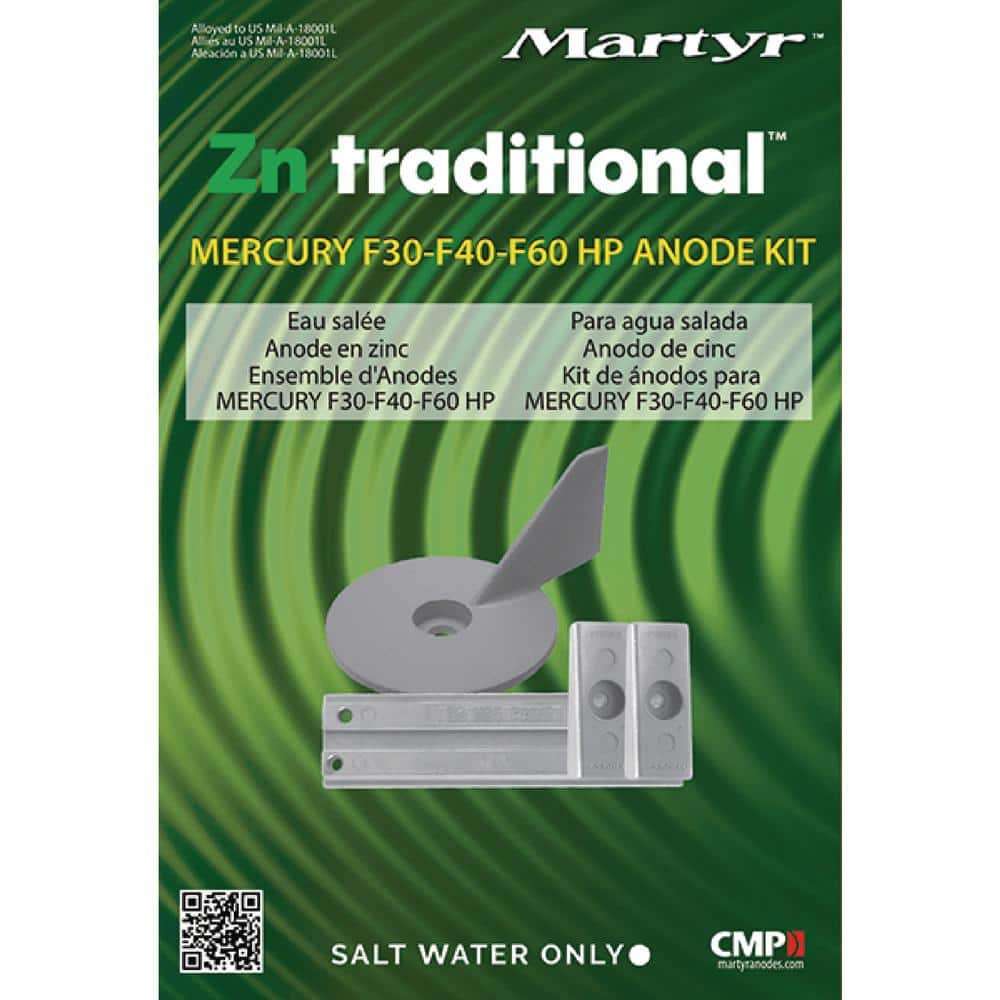 Mercury Zinc Anode Kit for F30 F60 Outboard Engines New Dealer Direct F40 