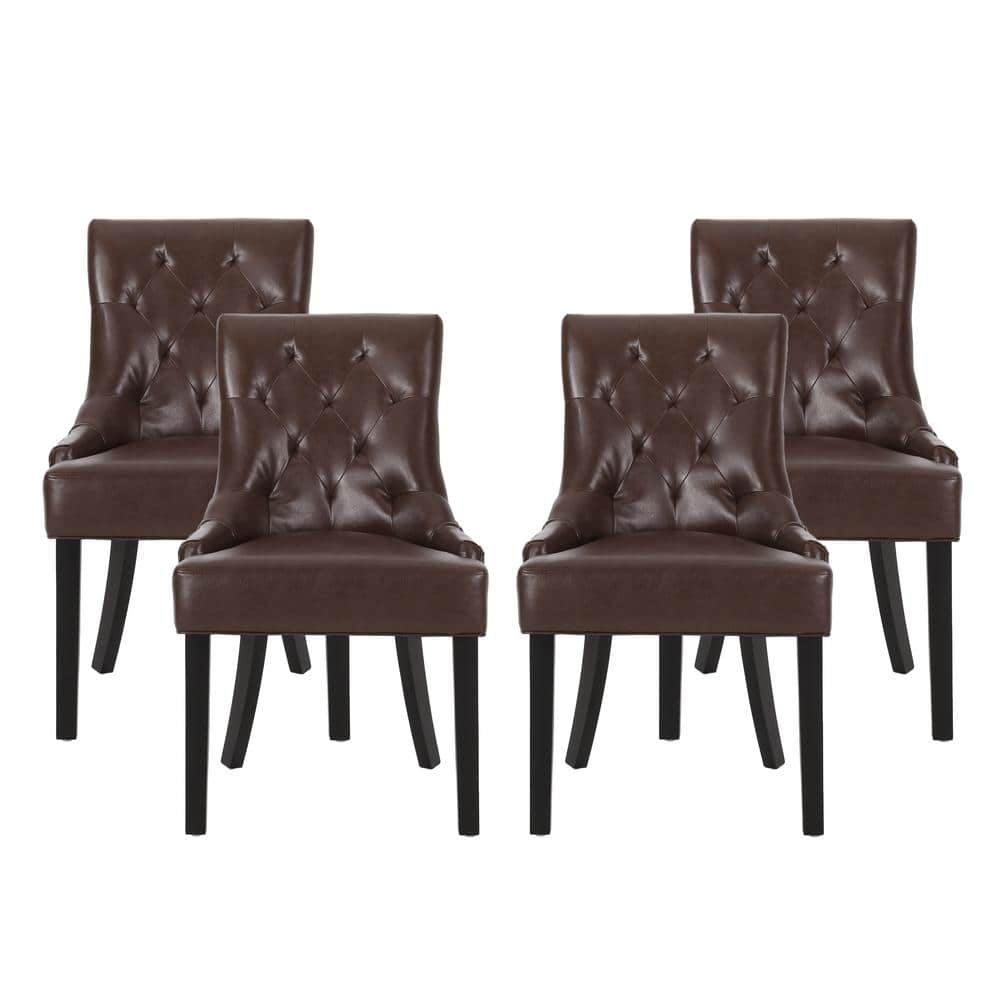 4 dining chairs leather