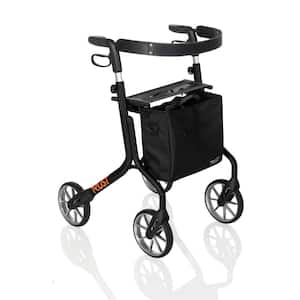 Trust Care Let's Move 4-Wheel Ultra Lightweight Folding Rollator with Seat in Black