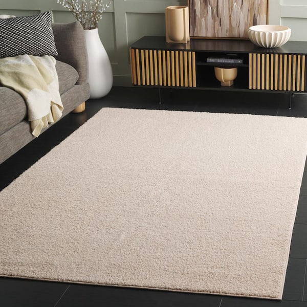 Boucle Beige 5 ft. x 7 ft. Machine Washable Solid Area Rug
