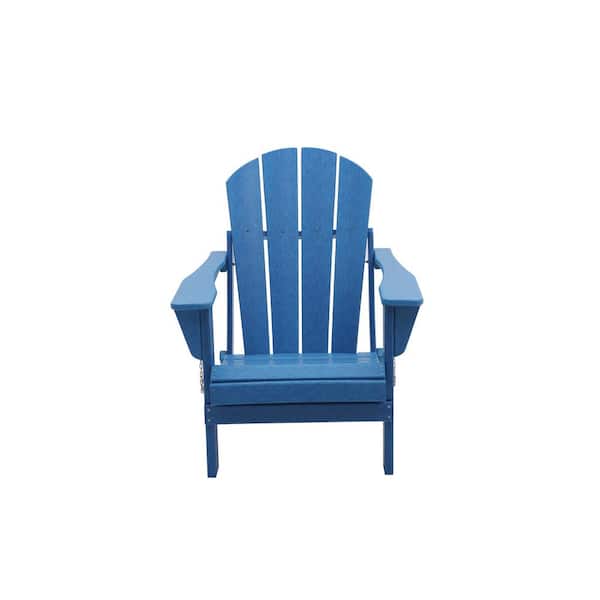 Unbranded SERGA Blue Plastic Folding Outdoor Adirondack Chair