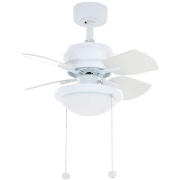 Hampton Bay Metarie 24 in. Indoor White Ceiling Fan with Light Kit